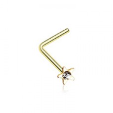 Golden Star Icon Sparkle L-Shaped Nose Ring