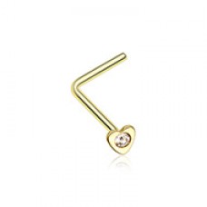 Golden Heart Icon Sparkle L-Shaped Nose Ring