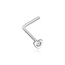 Heart Icon Sparkle L-Shaped Nose Ring