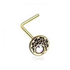 Golden Crescent Legend Sparkle Icon L-Shaped Nose Ring