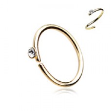Golden Gem Top Bendable Steel Nose Hoop