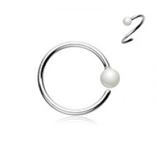 Pearl Bead Bendable Steel Nose Hoop