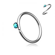 Opal Sparkle Bendable Steel Nose Hoop