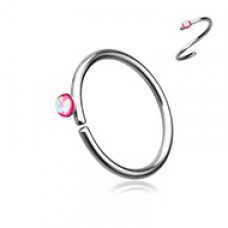 Opal Sparkle Bendable Steel Nose Hoop