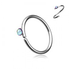 Opal Sparkle Bendable Steel Nose Hoop