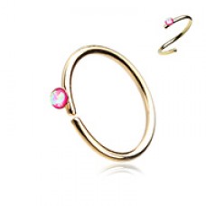 Golden Opal Sparkle Bendable Steel Nose Hoop