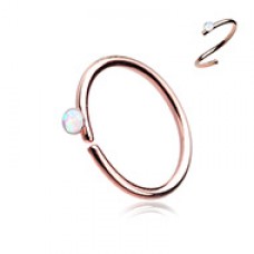 Rose Gold Opal Sparkle Bendable Steel Nose Hoop