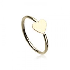 Golden Classic Heart Bendable Nose Hoop