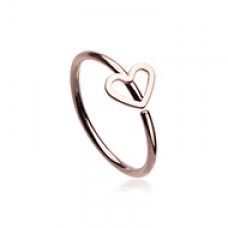 Rose Gold Heart Loop Bendable Nose Hoop