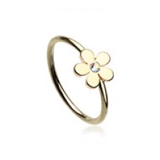 Golden Grand Plumeria Bendable Nose Hoop 