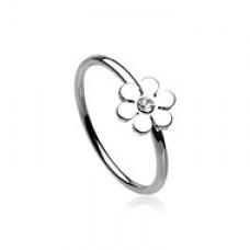 Flower Gem Bendable Steel Nose Hoop