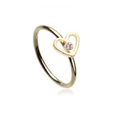 Golden Dainty Heart Bendable Nose Hoop