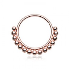 Rose Gold Bali Ball Steel Bendable Nose Hoop