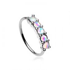 Illuminating Seamless Prong set 5 Gem Bendable Nose Hoop