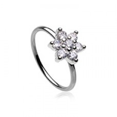 Flower Cubic Gem Bendable Nose Hoop
