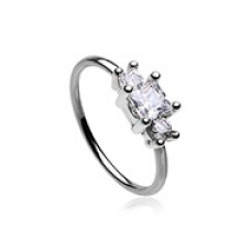 Classic Cut Cubic Gem Bendable Nose Hoop