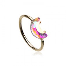 Golden Moon Gem Bendable Nose Hoop