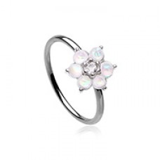 Opal CZ Flower Bendable Nose Hoop