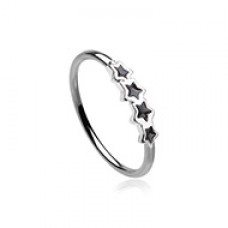 Black Enamel Multi Star Bendable Nose Hoop