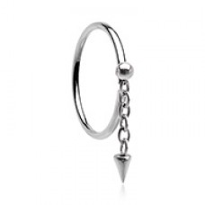 Ball & Chain Dangle Spike Bendable Nose Hoop
