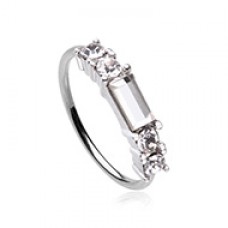 Cubic CZ Baguette Gem Bendable Nose Hoop