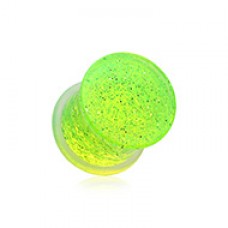 Glitter Shimmer Acrylic Single Flared Ear Gauge Plug