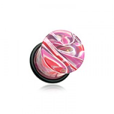 Vibrant Marble Swirls Single Flared Ear Gauge Plug