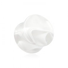 Marble Swirl Acrylic Double Flared Ear Gauge Plug