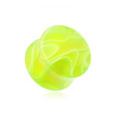 Marble Swirl Acrylic Double Flared Ear Gauge Plug