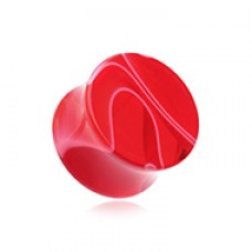 Marble Swirl Acrylic Double Flared Ear Gauge Plug