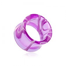 Marble Swirl Acrylic Double Flared Ear Gauge Tunnel Plug