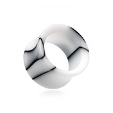 Marble Swirl Acrylic Double Flared Ear Gauge Tunnel Plug