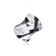 Marble Stripe Acrylic Double Flared Ear Gauge Plug