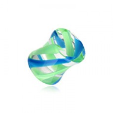 Marble Stripe Acrylic Double Flared Ear Gauge Plug