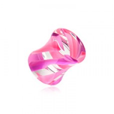 Marble Stripe Acrylic Double Flared Ear Gauge Plug