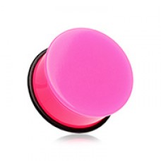 Neon Colored Acrylic Single Flared Ear Gauge Plug