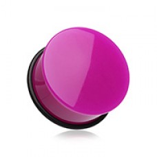 Neon Colored Acrylic Single Flared Ear Gauge Plug