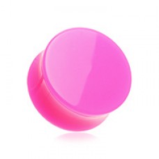 Neon Colored Acrylic Double Flared Ear Gauge Plug