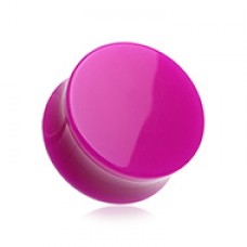 Neon Colored Acrylic Double Flared Ear Gauge Plug