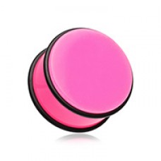 Neon Colored Acrylic No Flare Ear Gauge Plug