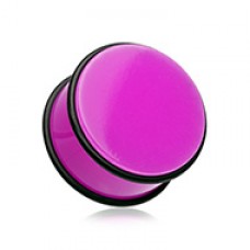 Neon Colored Acrylic No Flare Ear Gauge Plug