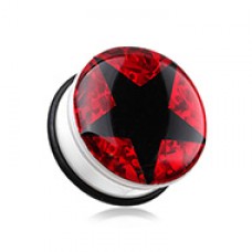 Star Glitter Single Flared Ear Gauge Plug