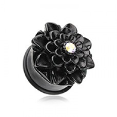 Charming Chrysanthemum Flower Single Flared Ear Gauge Plug