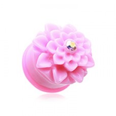 Charming Chrysanthemum Flower Single Flared Ear Gauge Plug