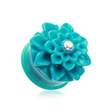 Charming Chrysanthemum Flower Single Flared Ear Gauge Plug