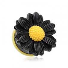 Cutesy Daisy Flower Single Flared Ear Gauge Plug