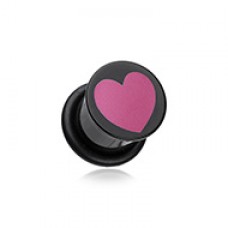 Adorable Heart Acrylic Single Flared Ear Gauge Plug