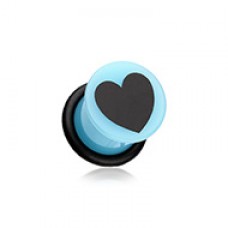 Adorable Heart Acrylic Single Flared Ear Gauge Plug