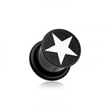 Star Acrylic Single Flared Ear Gauge Plug
