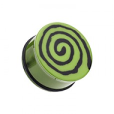 Hypnotic Swirls Acrylic Single Flared Ear Gauge Plug